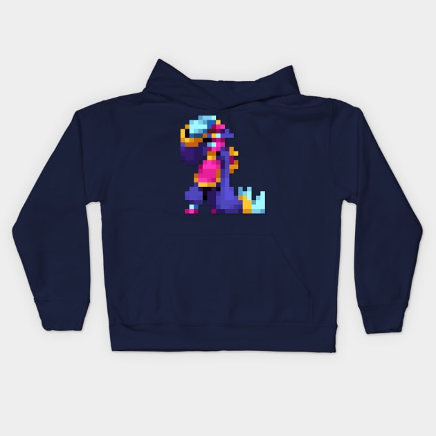 Hsien-Ko low-res pixelart Kids Hoodie by JinnPixel